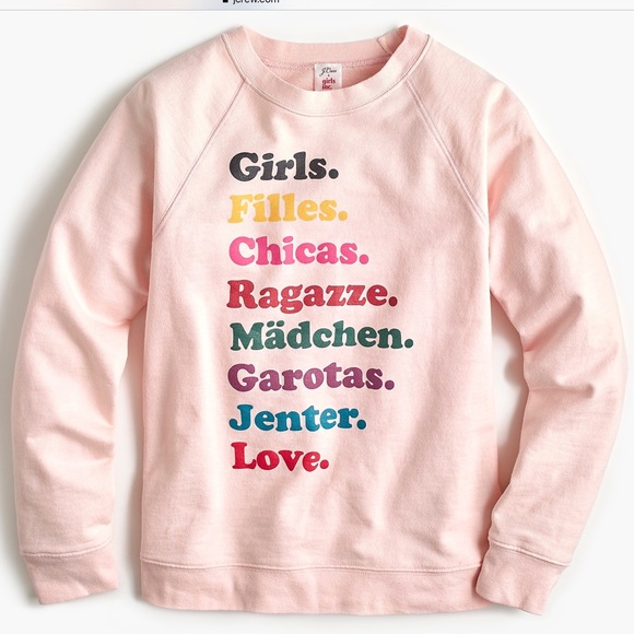 J. Crew Factory Tops - J.Crew x Girls Inc Sweatshirt Collaboration Pink